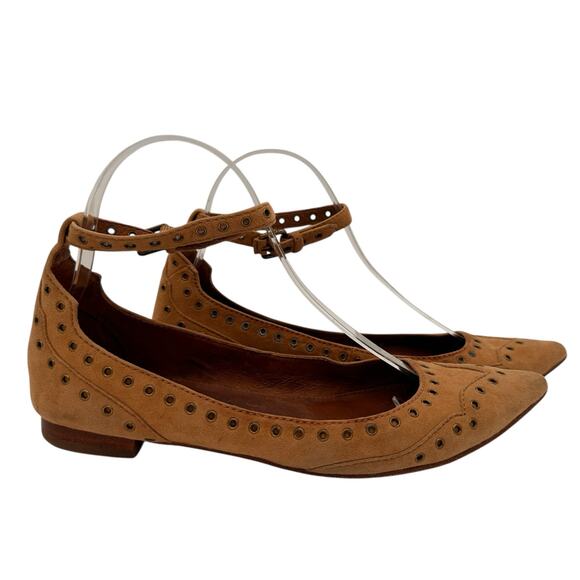 Frye Women's Sienna Grommet Ankle Flats Size 7.5 - Picture 1 of 8